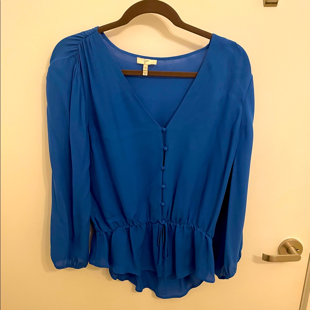 Blue Silk Joie Blouse Pure Silk Size M